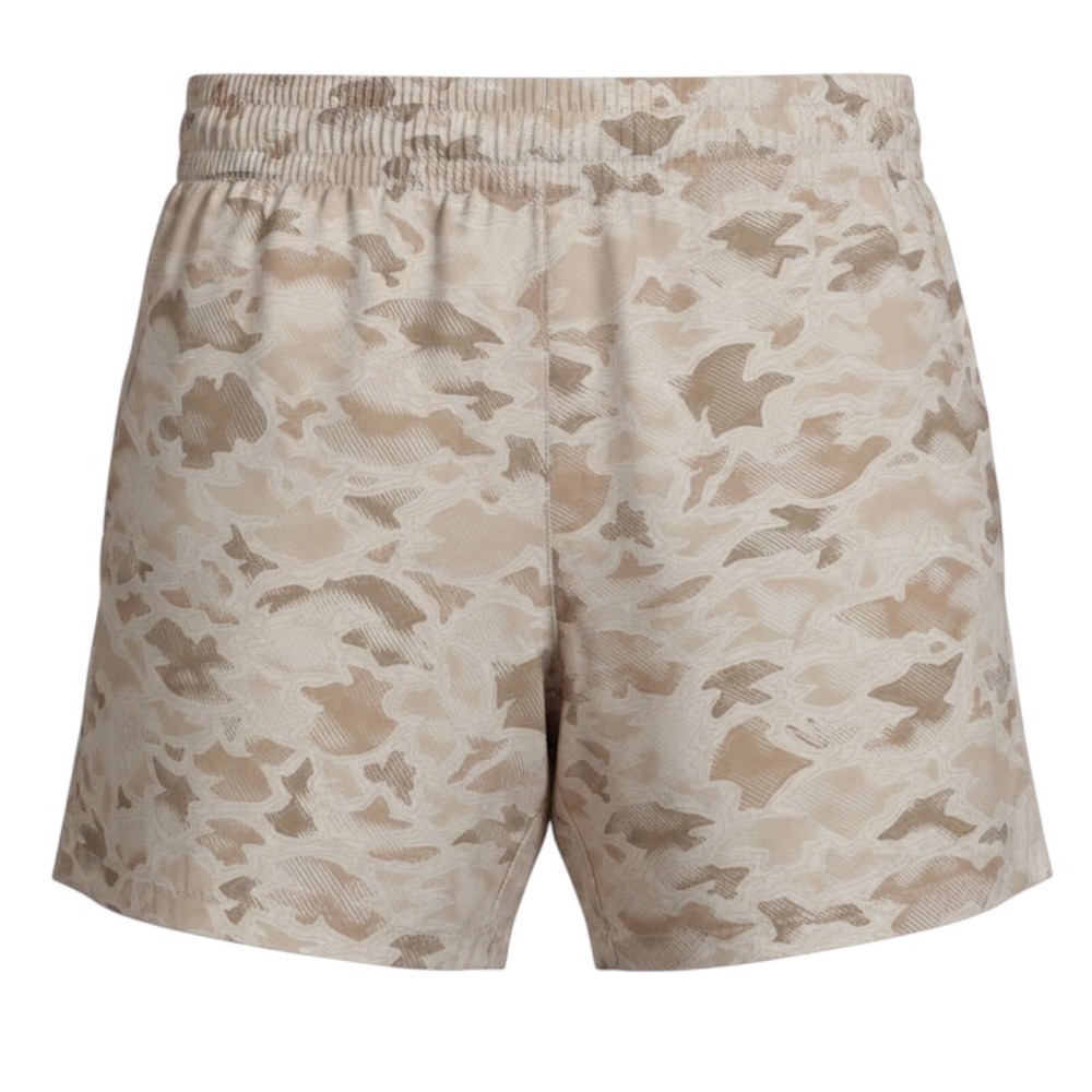 Columbia‎ PFG Shorts Womens Large Tan Camo Topographic Print Outdoor/Hiking